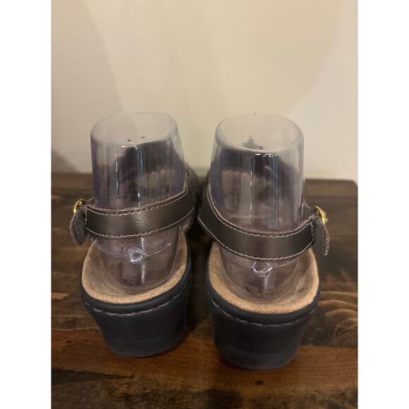 Clarks Bendables Women’s Size 7M Brown Leather Wedge Sandals Buckle Strap - Picture 4 of 7